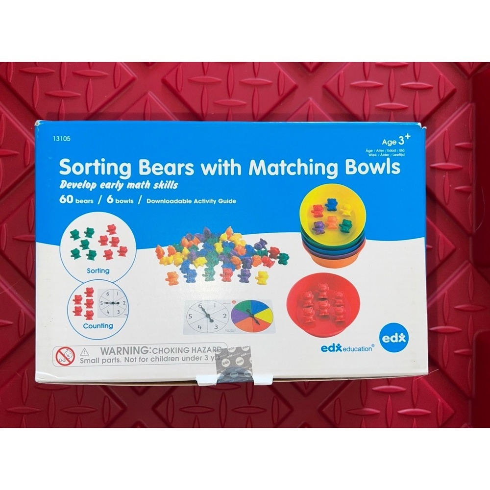 Counting Bears with Matching Bowls | Early Math Manipulatives | 60 Bear Counters